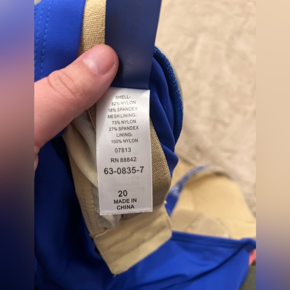 Swimsuits For All NWT Size 34 Draped Front Swimdress Blue Floral Modest - Picture 10 of 12